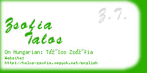 zsofia talos business card